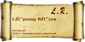 Lápossy Rózsa névjegykártya